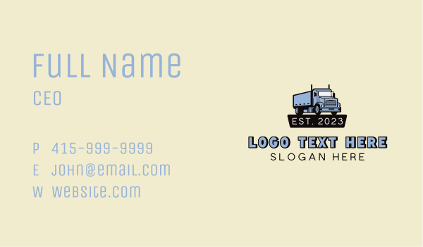 Trailer Truck Delivery Business Card Design Image Preview
