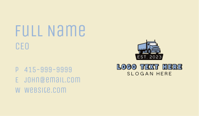 Trailer Truck Delivery Business Card Image Preview