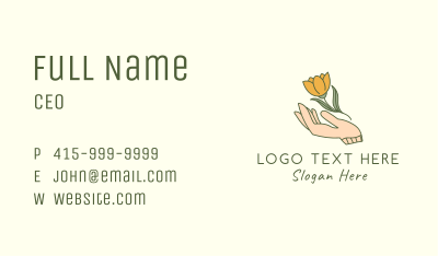Tulip Flower Hand Business Card Image Preview