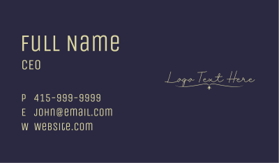 Bride Calligraphy Wordmark Business Card Image Preview
