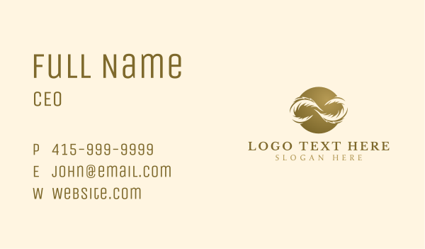 Infinity Quill Feather Business Card Design Image Preview