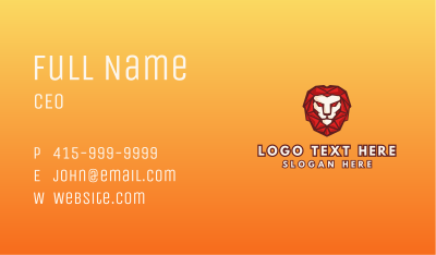 Red Lion Geometric Mascot Business Card Image Preview