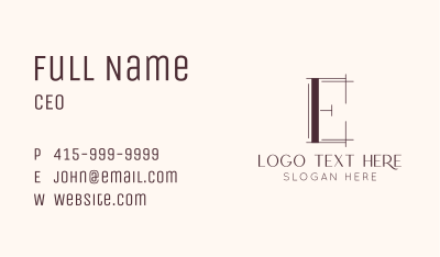 Letter E Realty Business Card