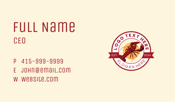 Seafood Lobster Restaurant Business Card Design Image Preview