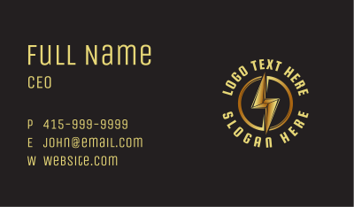 Gold Lightning Element Business Card Image Preview