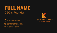 Gradient Business Letter K Business Card Design