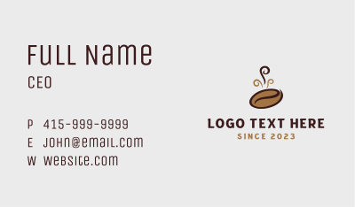 Coffee Bean Cafe Business Card Image Preview