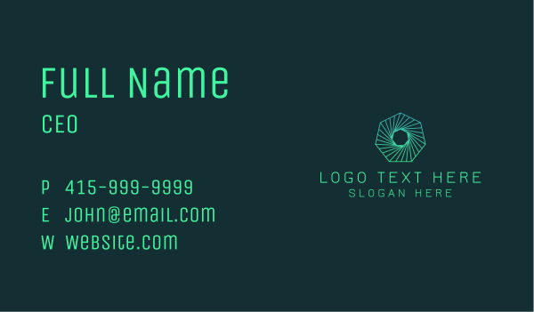 Modern Geometric Heptagon  Business Card Design Image Preview