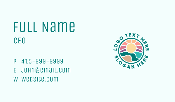 Beach Paradise Island Business Card Design Image Preview