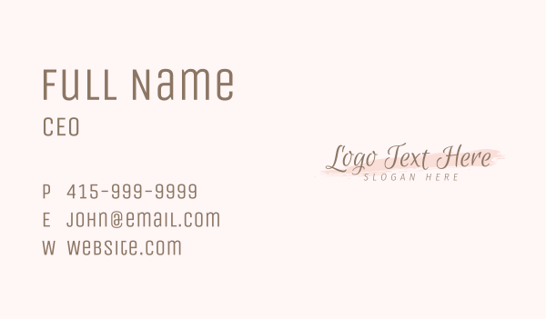 Stylish Script Watercolor Business Card Design Image Preview