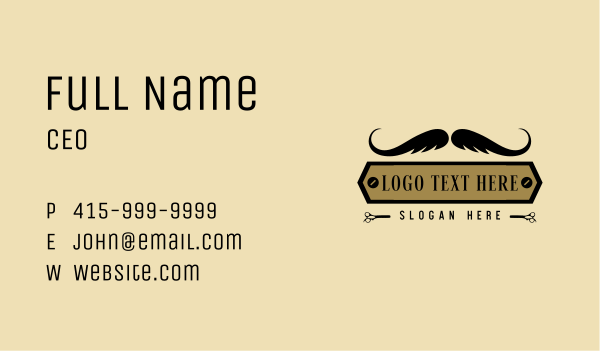 Barber Hair Moustache Business Card Design Image Preview