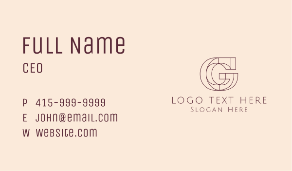 Luxury Fashion Letter G  Business Card Design Image Preview