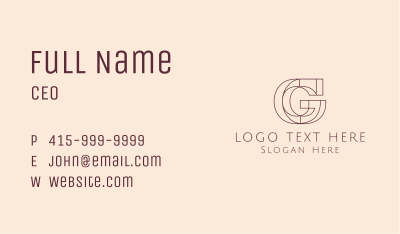 Luxury Fashion Letter G  Business Card Image Preview