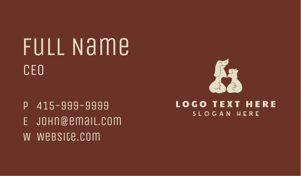 Heart Pet Veterinary Business Card Design Image Preview