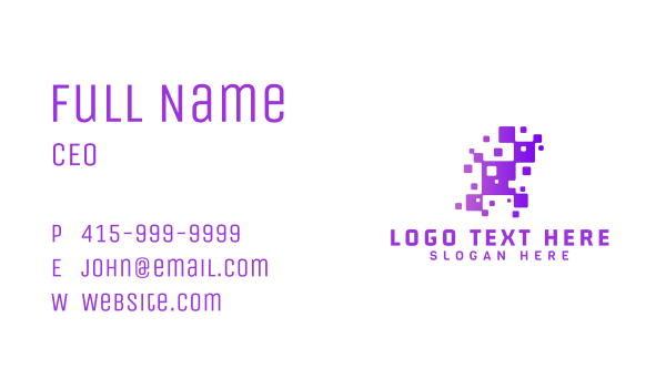 Pixel Technology Software Business Card Design Image Preview
