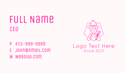 Pink Baker Girl Business Card Image Preview