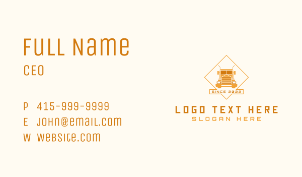 Orange Truck Forwarding Business Card Design Image Preview