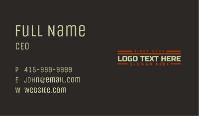 Line Masculine Wordmark Business Card Image Preview