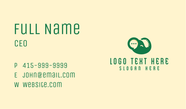 Green Chat Elephant  Business Card Design Image Preview