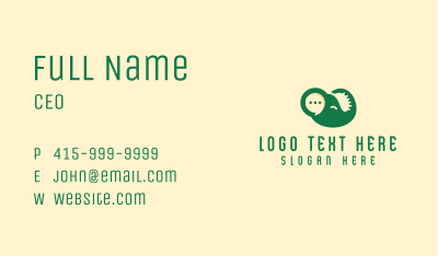 Green Chat Elephant  Business Card Image Preview