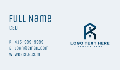 Home Property Letter R Business Card