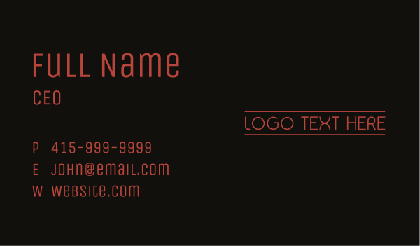 Generic Clothing Wordmark Business Card Design Image Preview