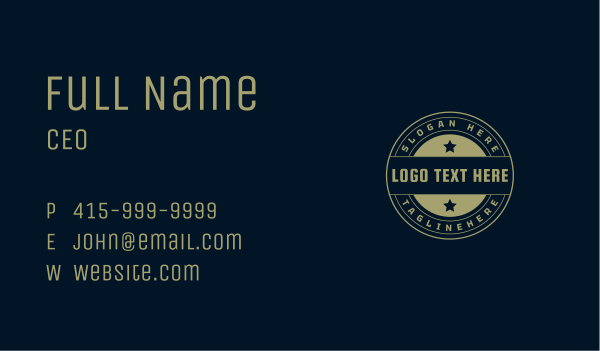 Armed Forces Star Business Card Design Image Preview
