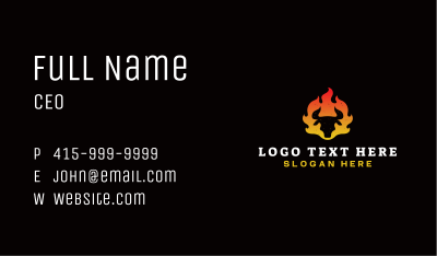 Flaming BBQ Steak Business Card Image Preview