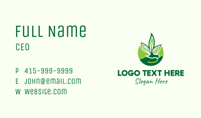 Hand Leaf Plant Business Card Image Preview