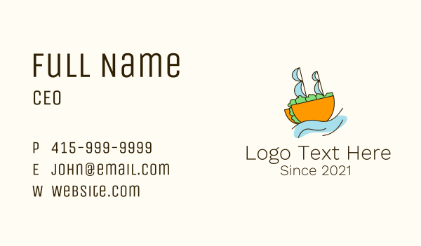 Taco Sailing Ship Business Card Design Image Preview