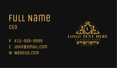 Luxury Floral Crown Business Card Image Preview