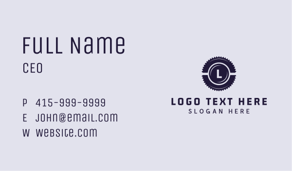 Industrial Machinery Letter Business Card Design Image Preview