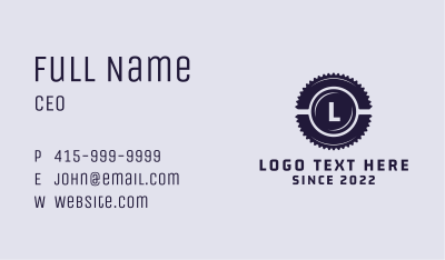 Industrial Machinery Letter Business Card