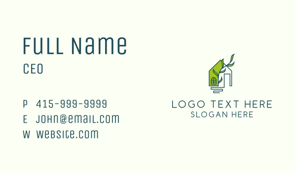 Eco Friendly House  Business Card Design Image Preview