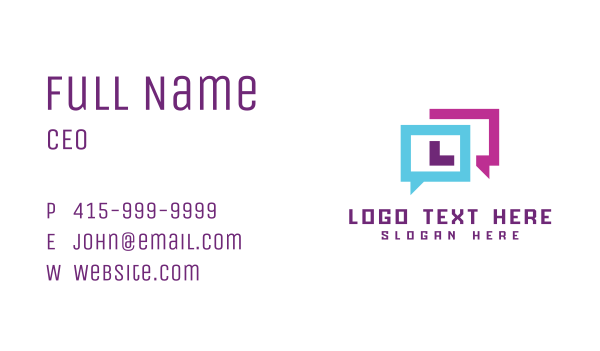 Creative Marketing Chat Box Business Card Design Image Preview