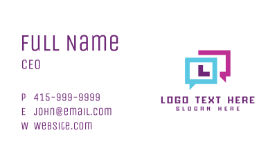 Creative Marketing Chat Box Business Card Image Preview