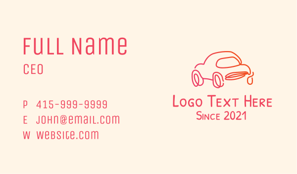 Monoline Car Dealer Business Card Design