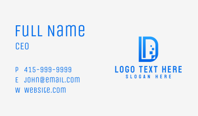 Pixelated Software Letter D  Business Card Image Preview