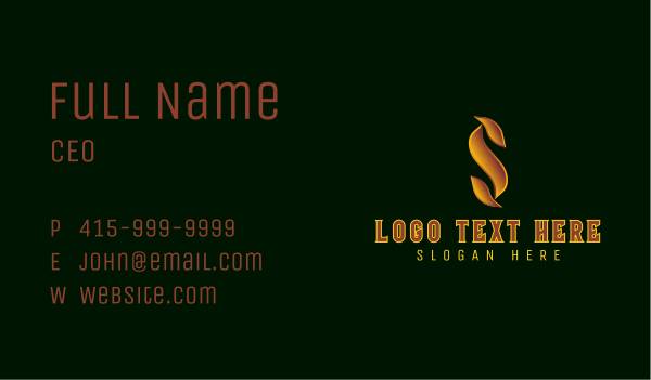 Gold Gaming Letter S Business Card Design Image Preview