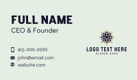 Multicolor Dotted Flower  Business Card Preview