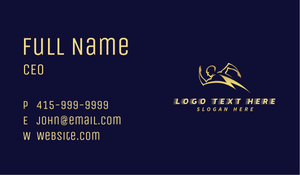 Running Lightning Athlete Business Card Design Image Preview