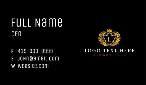 Shield Crest Crown Business Card Design Image Preview