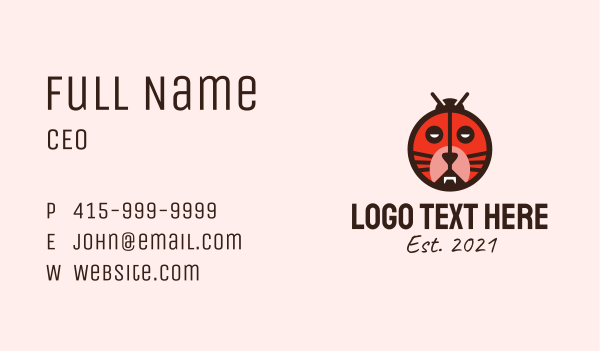 Tiger Ladybug Mask  Business Card Design Image Preview