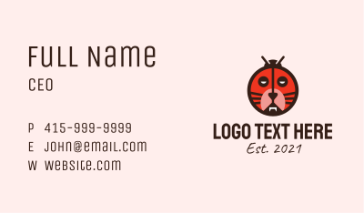 Tiger Ladybug Mask  Business Card