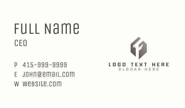 Business Hexagon Letter F Business Card Design Image Preview