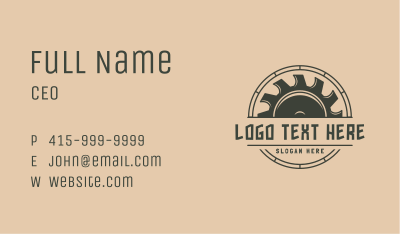 Carpentry Saw Tool Business Card Image Preview