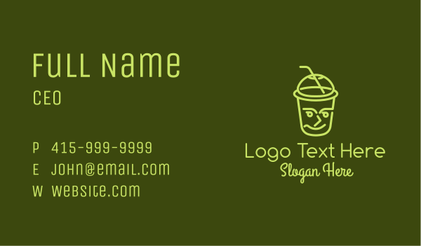 Smiling Face Drinking Cup Business Card Design Image Preview