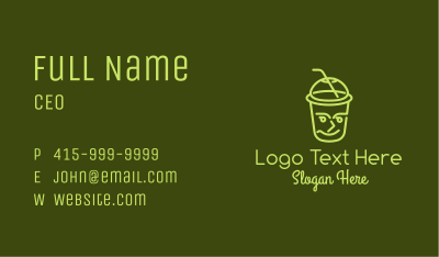 Smiling Face Drinking Cup Business Card Image Preview