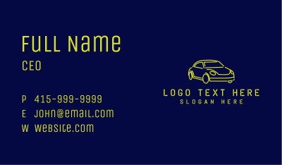 Yellow Neon Car Business Card Image Preview