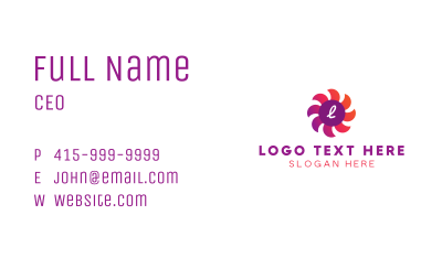 Gradient Flower Lettermark Business Card Image Preview